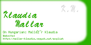 klaudia mallar business card